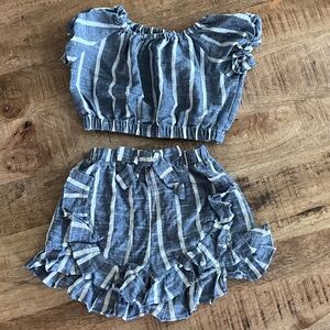 Striped Blue Kids Bottoms Set